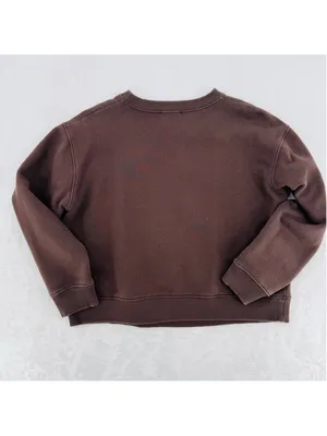Zara Brown Sweatshirt European Style Woman Graphic Crewneck Cotton Blend Small thumbnail 2