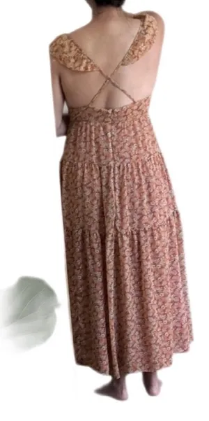 Madewell Georgette Ruffle-Sleeve Tiered Midi Dress In Daisy Meadow Size 8 thumbnail 5