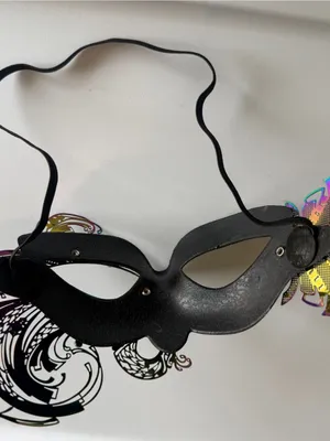Spirit Black Venetian Peacock Masquerade Mask with Multicolor Lasercut Metal thumbnail 5