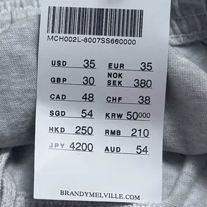 NEW Brandy Melville Light Heather Grey Sweat Shorts‎ Pajama Cozy Athletic XXS thumbnail 8