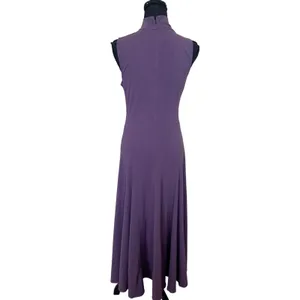 Peter Som Purple Mockneck Midi Dress Medium Cotton Office Work Designer $440 thumbnail 8