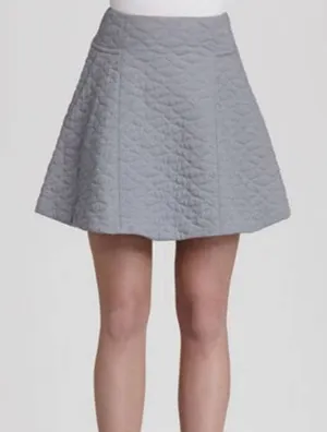 Thyskens Theory Seedo Quilted Skirt A-line Ice Gray Blue‎ Preppy Minimal Women 6 thumbnail 1