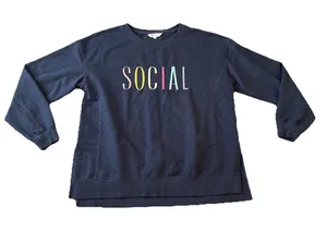 Wild fox Women’s Graphic‎ Sweatshirt Medium SOCIAL thumbnail 1