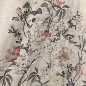 Joie Linen Blend Midi Dress L Ivory Floral Coastal Resort Summer Linen Blend‎ thumbnail 6