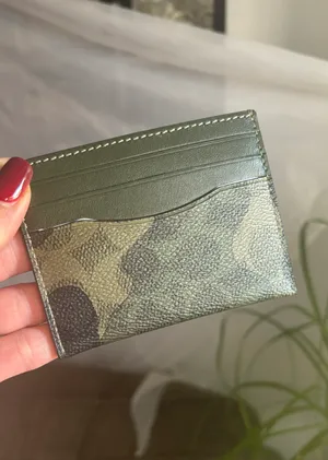 Coach Authentic  leather large slim card case with ID window. thumbnail 8