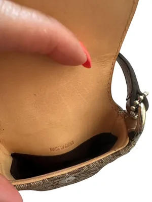 COACH Vintage Brown Logo Buckle Mini Crossbody Bag thumbnail 9