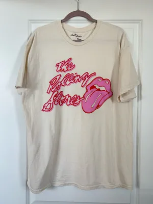 Liv Goods Rolling Stones Graphic Distressed Short Sleeve T-Shirt Size Large thumbnail 2