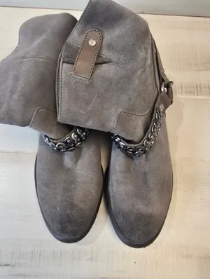 {5.5} Gianni Bini Taupe Harness Suede Cowboy Boots Women's thumbnail 8