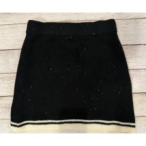 NWT Wild Pony Sequin Knitted Mini Skirt in Black Size Small thumbnail 2
