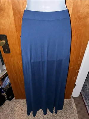 Doublju Bright Blue Wrap-Style Maxi Skirt with Side Tie - Size XL thumbnail 7