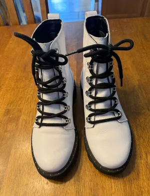 SOREL Lennox Lace Waterproof White Studded Combat Boots - 7 thumbnail 1