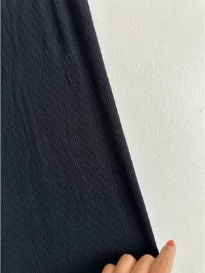 SKIMS Black Ribbed Soft Knit Wide-Leg Pants XXS thumbnail 4