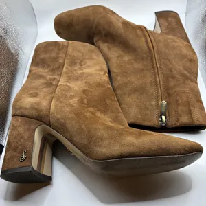 Sam Edelman Codie Booties Women’s 7 Brown Dark Caramel Suede Ankle Boots thumbnail 3