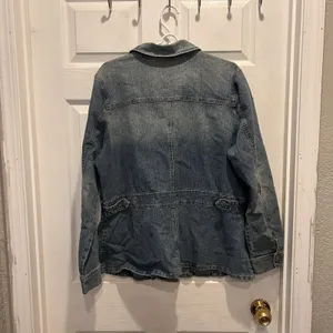 VTG Venezia Blue Stretch‎ Denim Chore Utility Button Front Jean Jacket Sz 14/16 thumbnail 7