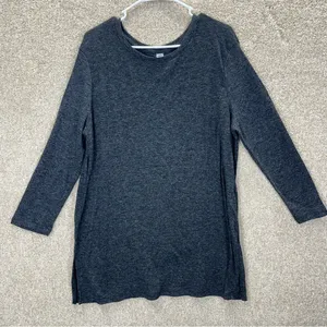 Imperfect Old‎ Navy charcoal gray long sleeve shirt stretchy comfy XXL 2018 top thumbnail 1