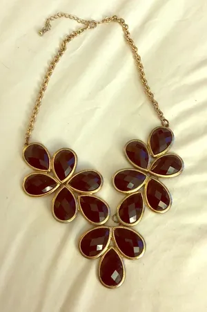 Black and gold bib necklace thumbnail 1