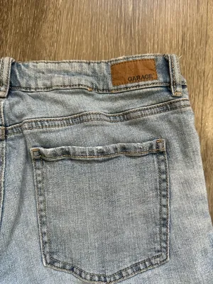 Garage Faded Blue Distressed Rolled-Hem Jean Shorts thumbnail 5