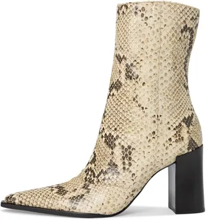 Schutz Boots Sz 5 Rafaella Snake-Print Pointed Toe Ankle Bootie Feminine thumbnail 5