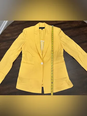 Rag & Bone Bonnie Wool Blend Yellow Blazer Jacket Size 6-Spots thumbnail 5