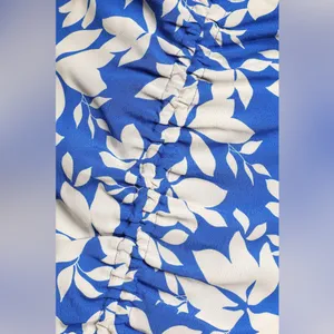LULUS Show Off Time Blue Floral Print Ruched Halter Bodycon Dress Size XL NWT thumbnail 11