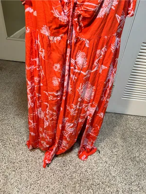 Ava & Viv Women’s Plus Size 3X Maxi Dress Orange Light Purple Floral Sweetheart thumbnail 5
