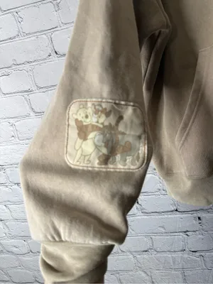 Women’s beige Winnie the Pooh zip front hoodie size medium thumbnail 11