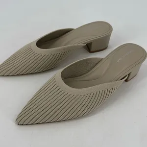 NWOT Bandolino Women's Teddy Knit Slip On‎ Mule Heels Tan Size 9 thumbnail 2