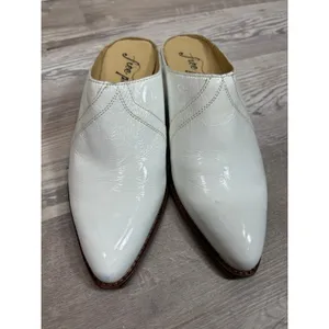 Free People New Frontier Western Mules In White Patent Leather EU 36.5/US Size 6 thumbnail 4