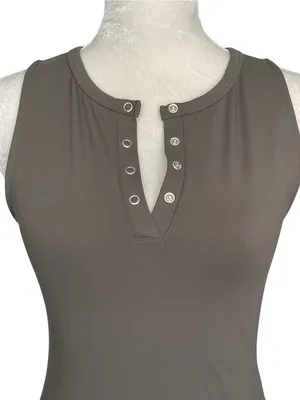 Express Green Fitted Stretchy Grommet Sleeveless Tank Top Women’s Size S thumbnail 2