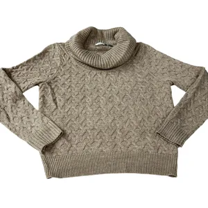 Willow Bay Cowl Neck Cable Knit Sweater Women's L Beige thumbnail 8