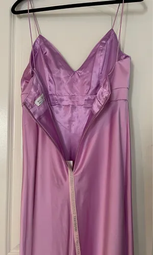 NWT Mac Duggal Lilac Satin Crystal Bow Gown 💜✨⁠ thumbnail 7