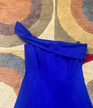 Like-New Super Down Hana One Shoulder Dress Bodycon Royal Blue Revolve Size XS thumbnail 2