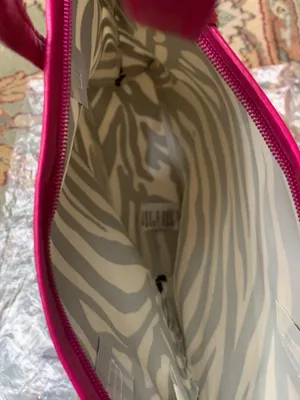 Zebra Print Tote Bag with Magenta Handles Lightweight Brand New thumbnail 4