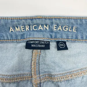 American Eagle Cargo Denim Skirt‎ Womens 16 Light Wash Stretch Front Slit Y2K thumbnail 8