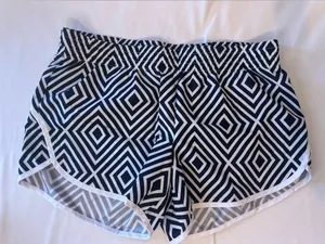 Athletic Works Black & White Geometric Athletic Shorts thumbnail 1