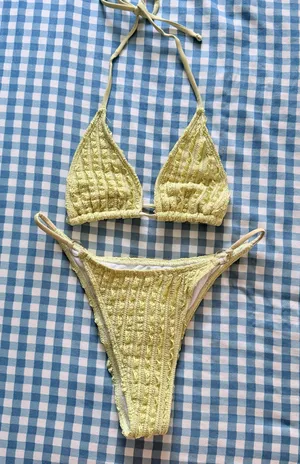 Green Lace Bikini Set thumbnail 1