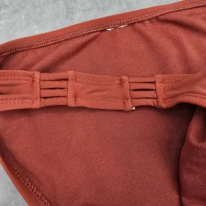 Orange Rust Copper Brown Cheeky Medium‎ Bikini Bottom Swimwear M thumbnail 5