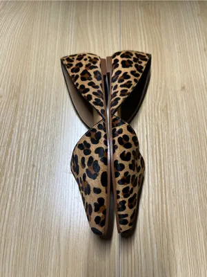 J.Crew Zoe Leopard Calf Hair d’Orsay Flats Size 6 thumbnail 7