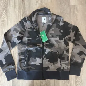 Flint Park Court Jacket Tennis Black Camo Active Organic Cotton Full Zip NWT S thumbnail 6