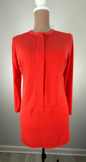 Ralph Lauren Red Long-Sleeve Shift Blouse thumbnail 1