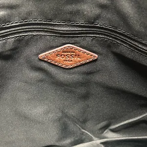 Fossil Women's Rachel Large Tote Bag In Black & Brown Monogram Zipper Top thumbnail 8