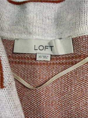 Loft 100% Cotton Cream and Rust Cardigan thumbnail 5