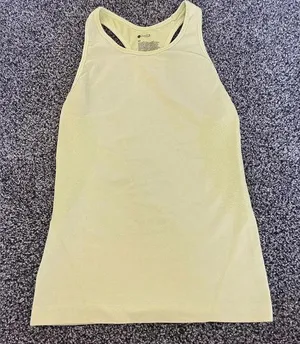 Zella athletic tank top medium gym yoga workout Athleisure bright neon yellow thumbnail 1