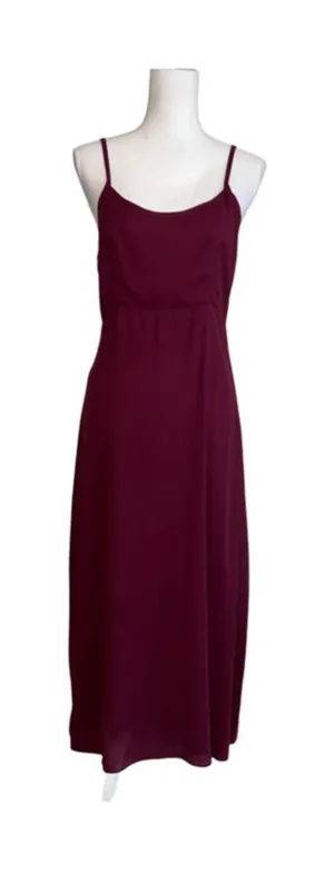 VTG Casual Burgundy Spaghetti Strap Maxi Dress M thumbnail 1