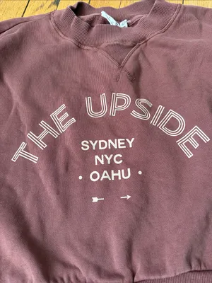 The Upside Dusty Mauve Cropped Logo Sweatshirt Pink thumbnail 3