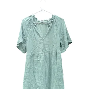 Old Navy Babydoll Dress Womens Small Sage Green Excellent Cotton Gauze Mini thumbnail 2