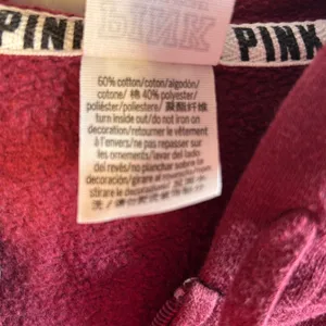 PINK Victoria's Secret‎ Burgundy Floral Logo Zip Up Hoodie Sweatshirt Size S thumbnail 8