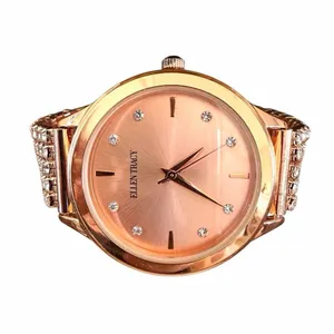 Ellen Tracy Rose Gold Tone Crystal Stretch Watch thumbnail 2