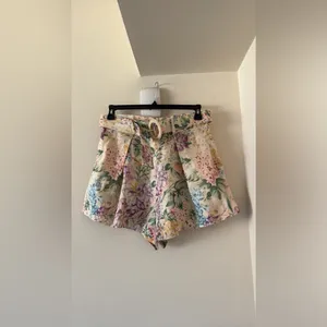 ZIMMERMANN Halliday Tuck belted linen shorts, Size 3 US 10, $649 thumbnail 6