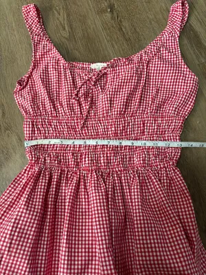 Sim and Sam Red Checkered Dress - Size Medium thumbnail 4